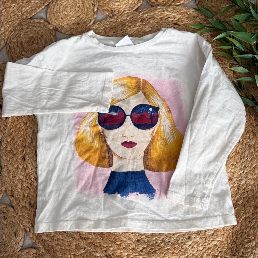 Zara Fun Print L/S tee. Size 6